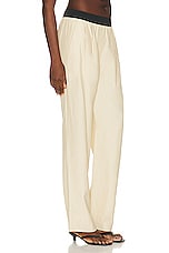 Loulou Studio Takaroa Elastic Pant in Sand, view 2, click to view large image.