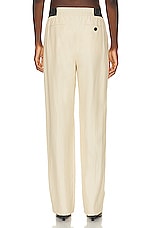 Loulou Studio Takaroa Elastic Pant in Sand, view 3, click to view large image.