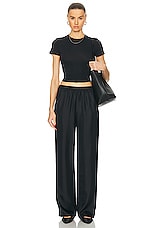 Loulou Studio Alera Pant in Black, view 4, click to view large image.