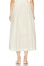 Loulou Studio Artemis Long Skirt With Gathers in Ivory, view 3, click to view large image.