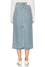 Loulou Studio Rona Denim Long Skirt in Washed Light Blue, view 3, click to view large image.