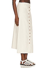Loulou Studio Atri Long Buttoned Skirt in Rice Ivory, view 2, click to view large image.