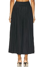 Loulou Studio Artemis Long Skirt With Gathers in Black, view 3, click to view large image.