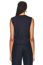 Loulou Studio Smith Vest in Navy Stripes, view 3, click to view large image.