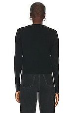 Loulou Studio Masal Long Sleeve Tee in Black, view 3, click to view large image.