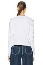 Loulou Studio Masal Long Sleeve Tee in White, view 3, click to view large image.