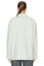 Loulou Studio Espanto Cotton Shirt in Powder Green, view 3, click to view large image.