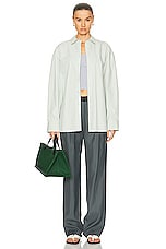 Loulou Studio Espanto Cotton Shirt in Powder Green, view 4, click to view large image.