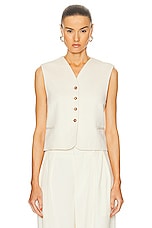 Loulou Studio Iba Vest in Frost Ivory, view 1, click to view large image.
