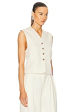 Loulou Studio Iba Vest in Frost Ivory, view 2, click to view large image.