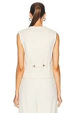 Loulou Studio Iba Vest in Frost Ivory, view 3, click to view large image.