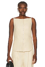 Loulou Studio Mihant Sleeveless Top in Sand, view 1, click to view large image.