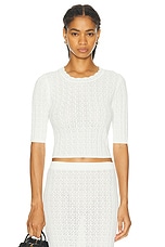 Loulou Studio Culli Short Sleeve Top in Ivory, view 1, click to view large image.