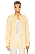 Loulou Studio Cotton Shirt in Apricot, view 1, click to view large image.