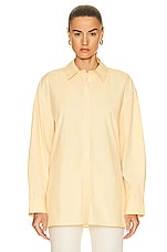 Loulou Studio Cotton Shirt in Apricot, view 2, click to view large image.