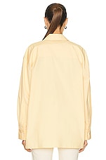 Loulou Studio Cotton Shirt in Apricot, view 4, click to view large image.