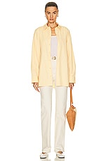 Loulou Studio Cotton Shirt in Apricot, view 5, click to view large image.