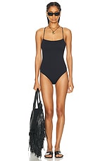 Loulou Studio Dionysos One Piece Swimsuit in Black, view 1, click to view large image.