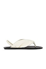 Loulou Studio Sahado Slingback Flat Sandals in Soft Cream, view 1, click to view large image.