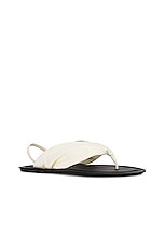 Loulou Studio Sahado Slingback Flat Sandals in Soft Cream, view 2, click to view large image.