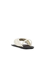 Loulou Studio Sahado Slingback Flat Sandals in Soft Cream, view 3, click to view large image.