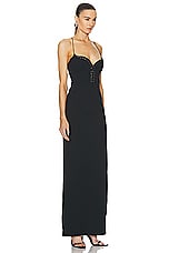 Ludovic de Saint Sernin Cleavage Long Dress in Black, view 2, click to view large image.
