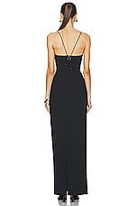 Ludovic de Saint Sernin Cleavage Long Dress in Black, view 3, click to view large image.