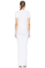 Ludovic de Saint Sernin Long Simple Short Sleeve Dress in White, view 3, click to view large image.