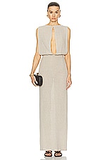 Ludovic de Saint Sernin Open Square Dress in Sand Beige, view 1, click to view large image.