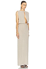 Ludovic de Saint Sernin Open Square Dress in Sand Beige, view 2, click to view large image.
