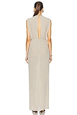 Ludovic de Saint Sernin Open Square Dress in Sand Beige, view 3, click to view large image.