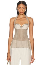 Ludovic de Saint Sernin Robin Halter Top in Greige | FWRD