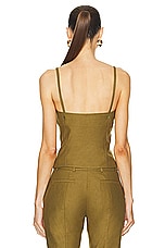 Ludovic de Saint Sernin Easy Cleavage Top in Olive Green, view 3, click to view large image.