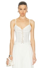 Ludovic de Saint Sernin Cleavage Bustier Top in White, view 1, click to view large image.