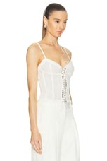 Ludovic de Saint Sernin Cleavage Bustier Top in White, view 2, click to view large image.