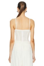 Ludovic de Saint Sernin Cleavage Bustier Top in White, view 3, click to view large image.