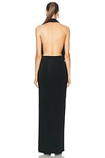 Magda Butrym Plunge Halter Dress in Black, view 5, click to view large image.