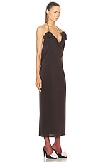 Magda Butrym Cowl Neck Long Dress in Brown, view 2, click to view large image.