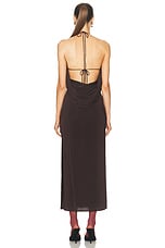 Magda Butrym Cowl Neck Long Dress in Brown, view 3, click to view large image.