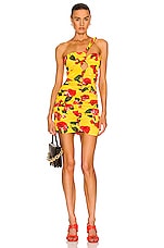 Magda Butrym Ruched Floral Mini Dress in Yellow | FWRD