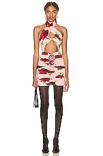 Magda Butrym Sleeveless Mini Dress in Pink Print, view 1, click to view large image.