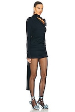 Magda Butrym Long Sleeve Mini Dress in Navy, view 2, click to view large image.