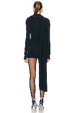 Magda Butrym Long Sleeve Mini Dress in Navy, view 4, click to view large image.