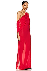 Magda Butrym Halter Neck Dress in Red, view 2, click to view large image.