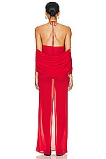 Magda Butrym Halter Neck Dress in Red, view 3, click to view large image.