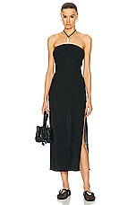 Magda Butrym Bead Neck Midi Dress in Black, view 5, click to view large image.