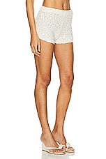 Magda Butrym Boucle Mini Short in Cream, view 2, click to view large image.