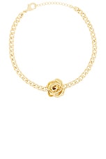 Magda Butrym Necklace With Rose Pendant in Gold, view 1, click to view large image.