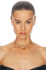 Magda Butrym Necklace With Rose Pendant in Gold, view 2, click to view large image.