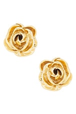 Magda Butrym Rose Stud Earrings in Gold, view 1, click to view large image.